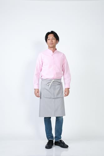 Seven Uniform GH7021-2 Long Sleeve Stand Collar Oxford Shirt, Pink, Size 5L