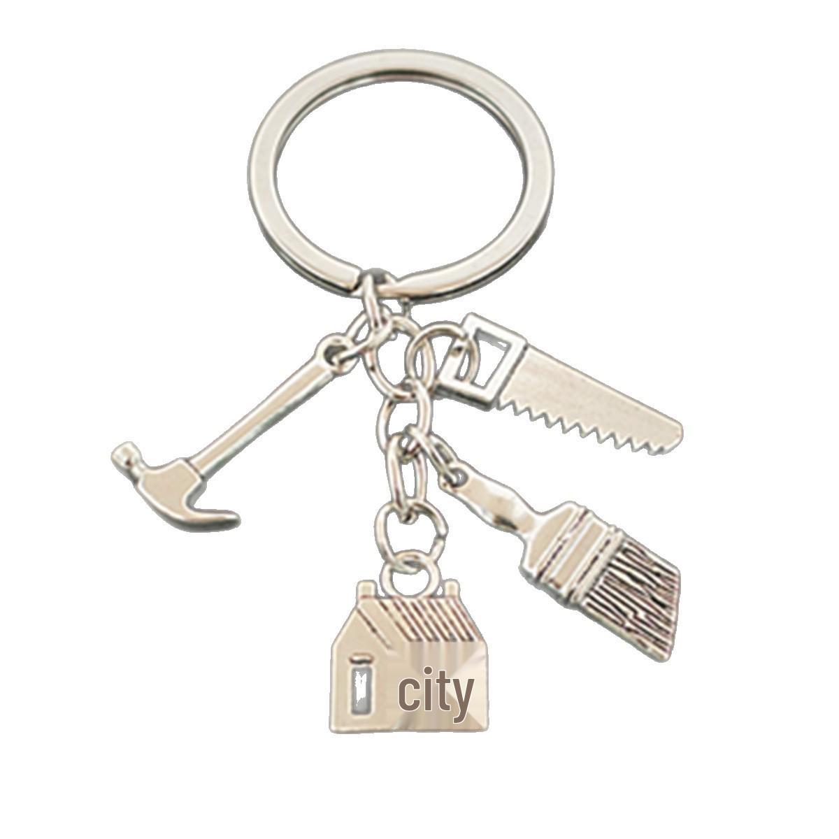 European & American Fashion Architect Keychain: DIY Brush Tool for Creative Real Estate Agents