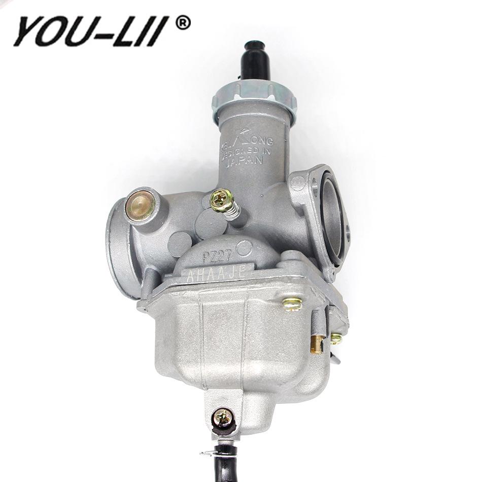 PZ27 27mm Carburetor with Manual Choke for CG 125cc-200cc ATV/Motorcycle