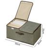 M-1Pc Fabric Storage Box With Lid Foldable Dustproof Clothing Organizer Multifunctional Container For Wardrobe Pants
