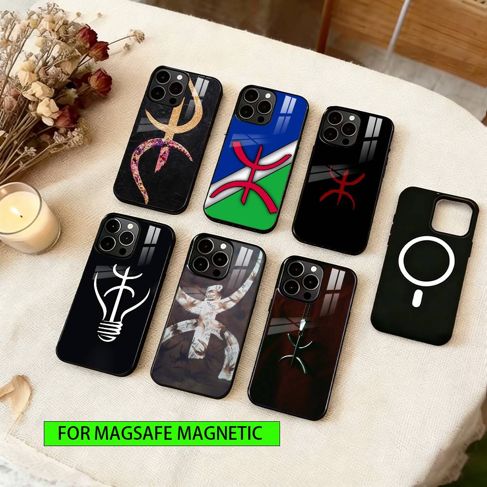 Amazigh Flag Phone Case For iPhone17,16,15,14,13,12,11 Plus,Pro Magnetic with Magsafe Wireless Charging