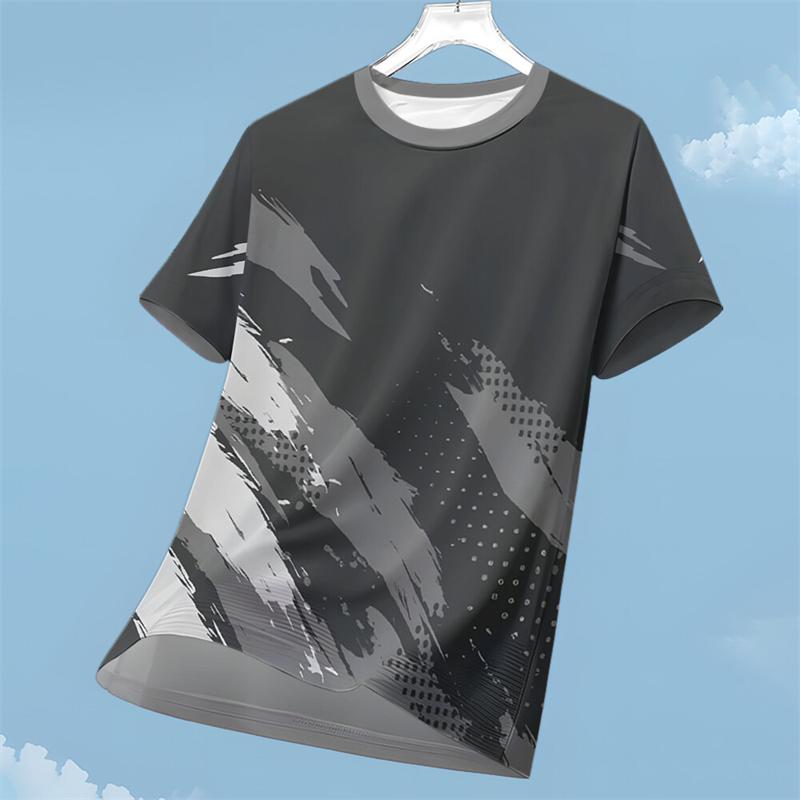 Men's Quick Dry Short Sleeve Sports T Shirt Fitness Running Badminton Sportswear T-shirt Summer Trendy Outdoor Breathable Tees