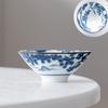 Retro Blue and White Ceramic Kung Fu Teacup Tea Set Single Cup Tea Tasting Hat Cup Home Master Cup Tea Cup Tea Bowl Set