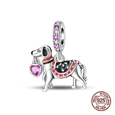 New Silve Charms Beads Gift Puppy Dog Charms Pendants Accessories For Bracelets Woman Jewelry Birthday Gifts
