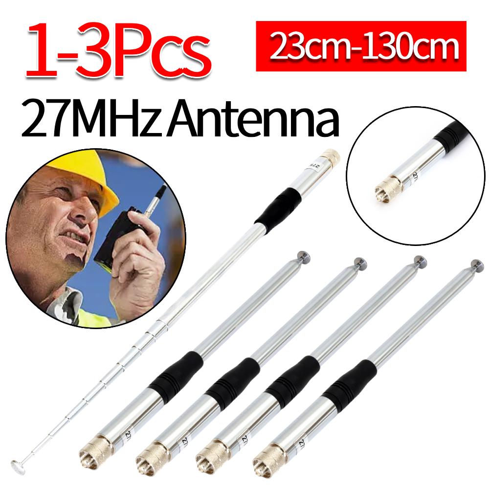1/2/3Pcs 27MHz Telescopic/Rod HT Antennas SMA Female 23cm-130cm 2.15dB High Gain Walkie Talkie Handheld Extended CB Antenna