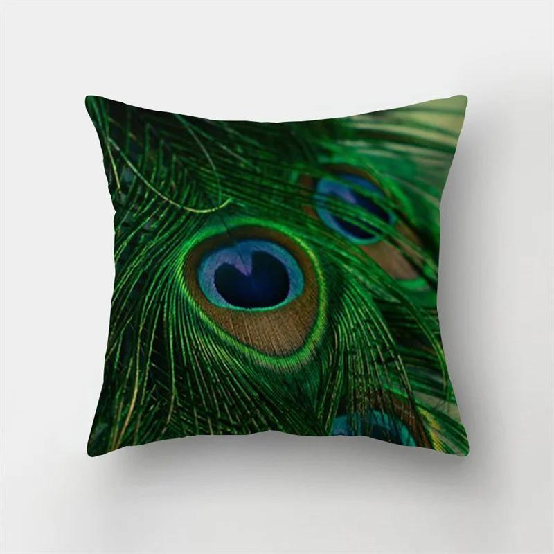 

Наволочка с павлиньими перьями для украшения автомобиля, офиса, гостиной, дивана, дома 45x45cm
