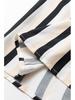 2025 Winter Stripe Print Lapel Shirt Dress for Women - Elegant European & American Style, Waist-Cinching Design