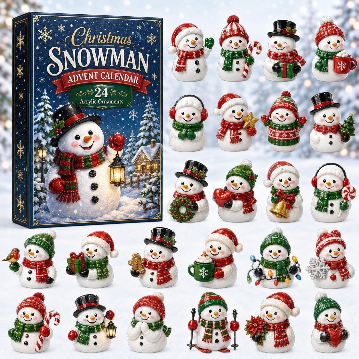 24-Tage Mini Weihnachtsstein-Ornament Adventskalender, Einzigartige Designs, Baubare Steine, Aufhängeschlaufen Enthalten, Feiertagskalender