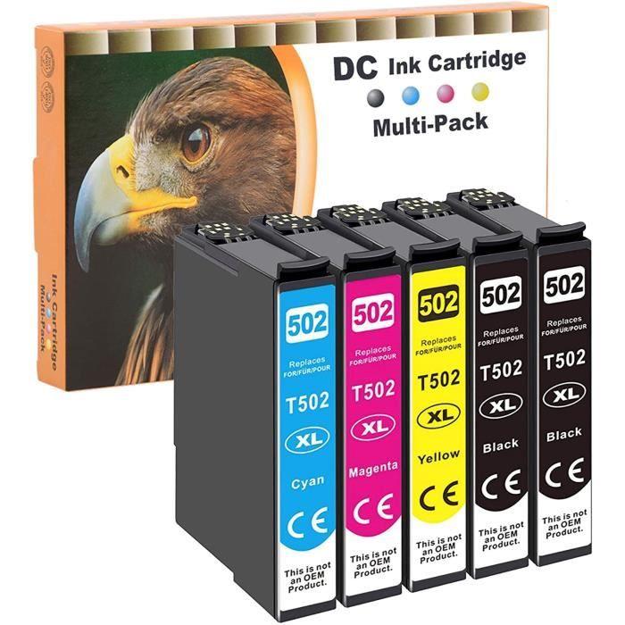 Cartouches d'encre - D&amp;C - 502XL - Compatible Epson - Grande capacité - Multi-couleurs