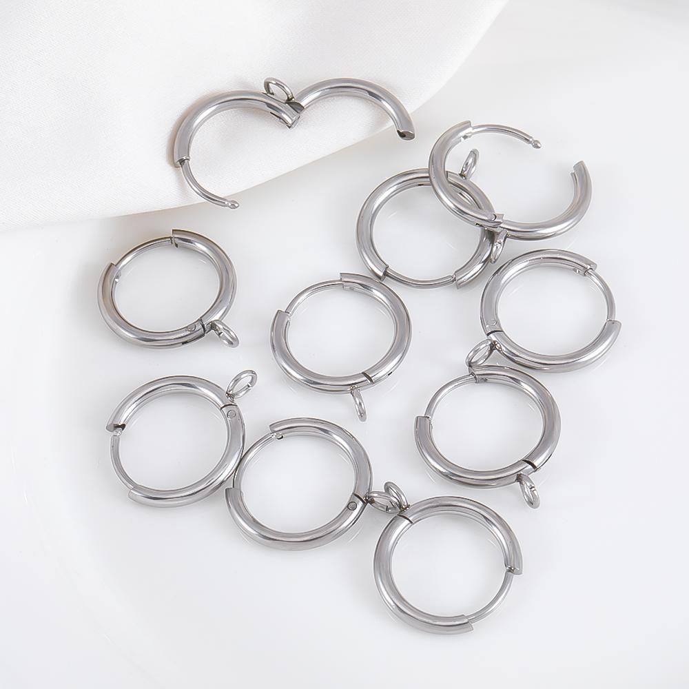 

2pcs 10pcs 20pcs Stainless Steel Hoop Earring Hook Connector Women French Earring Settings Punk Hiphop Bijoux DIY Jewelry Making 2pcs 1pair