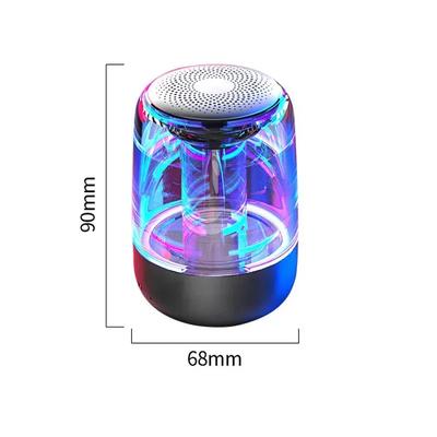 High-quality Multifunctional Crystal Glass Wireless Bluetooth Speaker with Stylish Bass for Computer TWS Mini Sound System