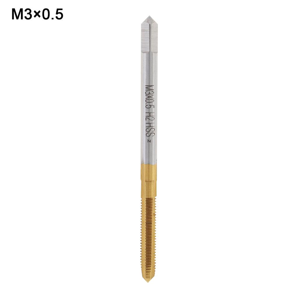 Metric HSS Titanium Coated Thread Tap Drill Bits Straigh Flute Right Hand Screw Thread Machine Tap M2 M2.5 M3 M4 M5 M6 Hand Tool