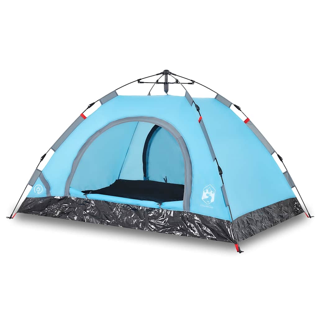 Vidaxl Tenda da Campeggio, 3-Posti, Blu, Montaggio Rapido