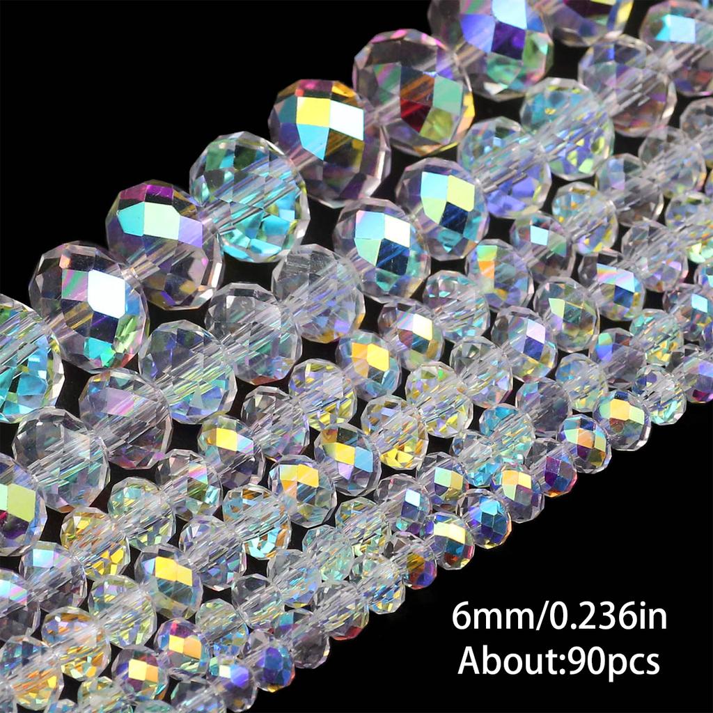 Austrian Crystal White AB Glass Beads 3/4/6/8Mm Transparent With Hole Loose Beads For Diy Jewelry Making Bracelet Craft Supplies