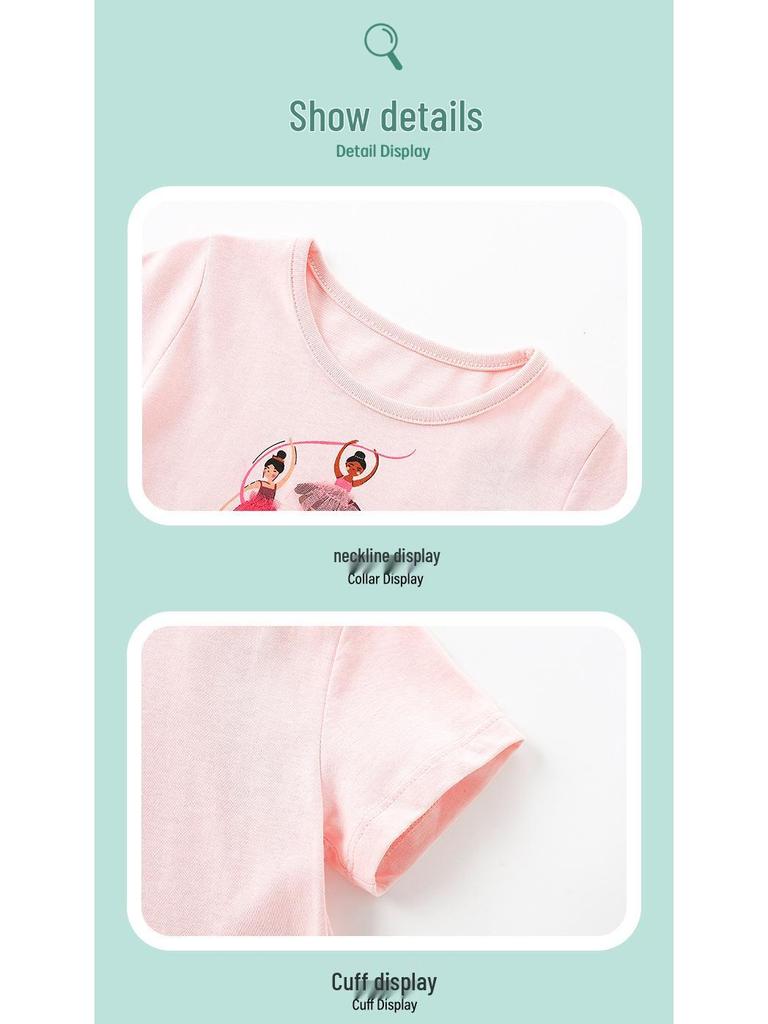 26-year Spring/Summer Kids' Rainbow Mesh Dress - Sweet Print, Round Neck, Short Sleeve, In Stock