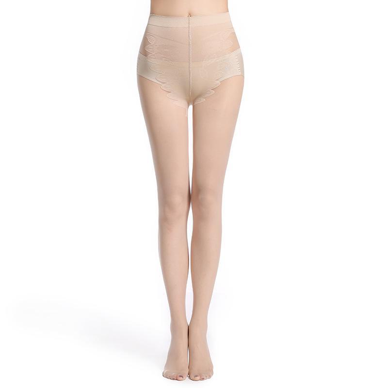 Frühlings-/Sommer Nahtlose Dünne Samtstrumpfhose mit Schmetterlingszwickel, Hakenfest, Vier-Wege-Stretch und Massage-Unterteil.