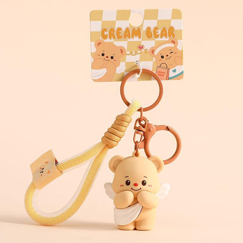 Butter Bear Keychain Ornament – Cute Couple's Backpack & Car Charm