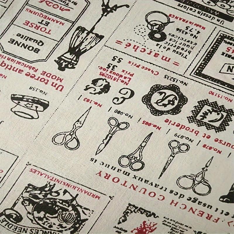 

1 шт. винтажный геометрический принт льняная ткань хлопковая смесь для шитья своими руками, квилтинга, домашнего декора, чехлов для диванов, штор, сумок и подушек 100x148cm/39x58in