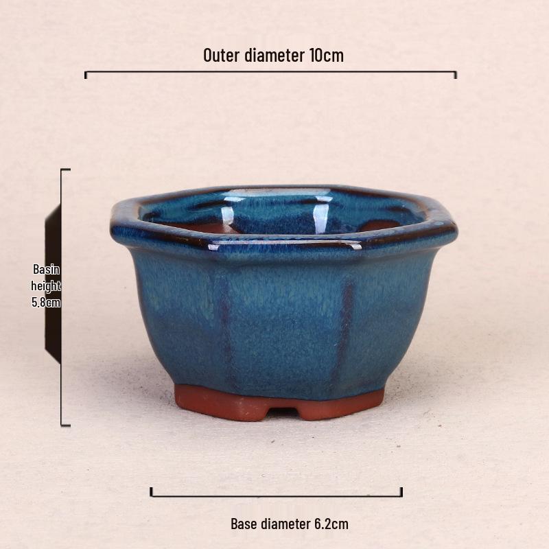 Purple Clay Glazed Succulent Flower Pot for Office Desktop