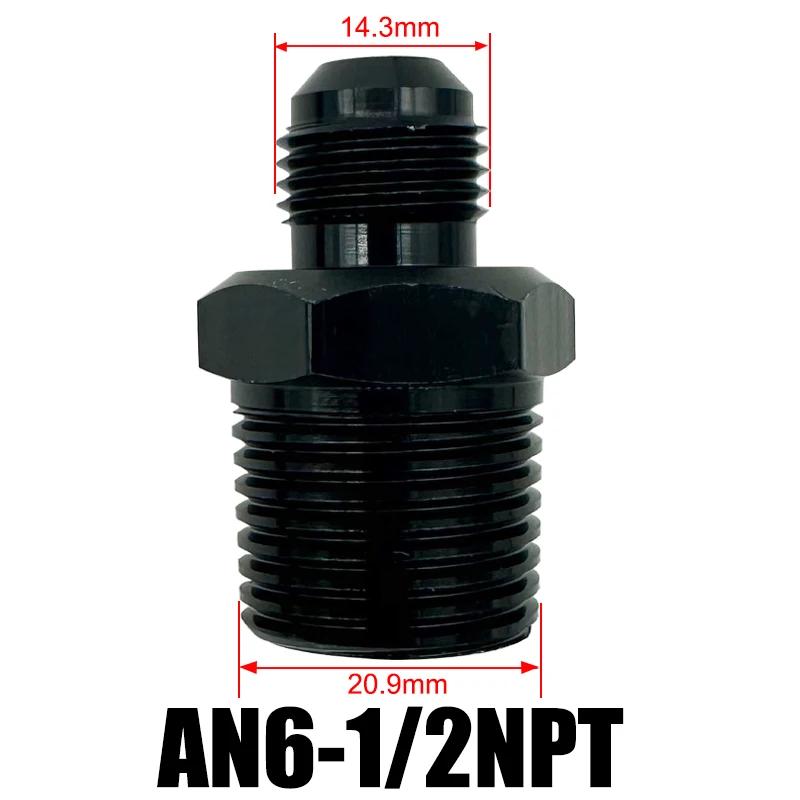4AN 6AN 8AN 10AN 12AN To 1/2" 1/4" 1/8" 3/8" 3/4" NPT Oil Cooler Adapter Male Straight Fuel Hose Pipe Tube Thread Flare Fitting