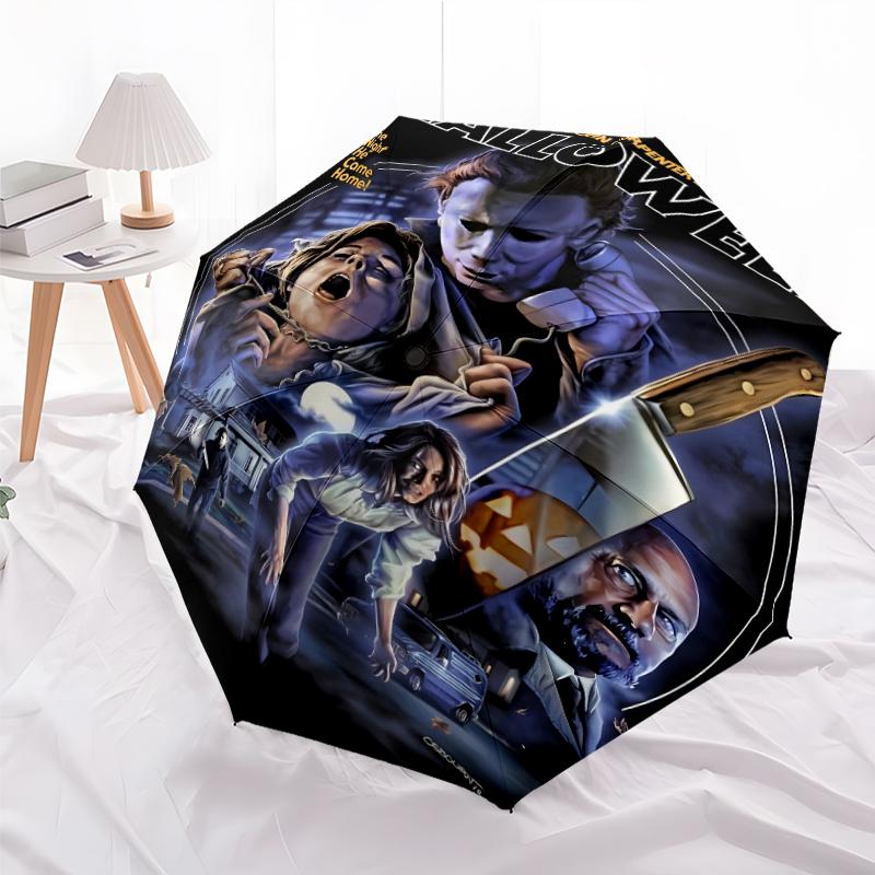 Printed The Revenge of Michael MyersPrinted Folding Umbrella,Outdoor,Leisure,And Travel Umbrella,Durable Umbrella Fabric,Birthday And Holiday Gift