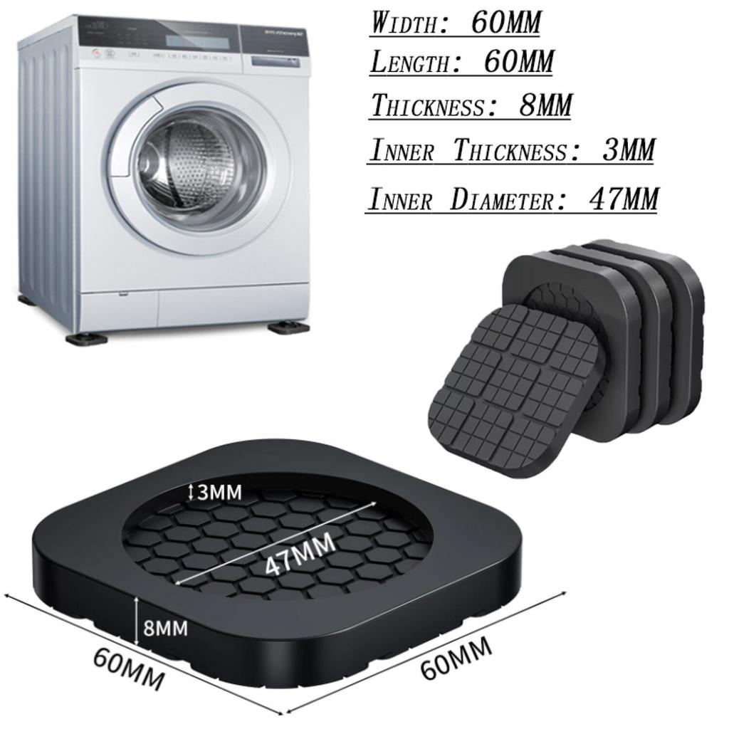 4/8PCS Anti-vibration Foot Pad Rubber Pad Non-slips  Mute Damper Bracket Universal Washing Machine Refrigerator Furniture Foot Pad