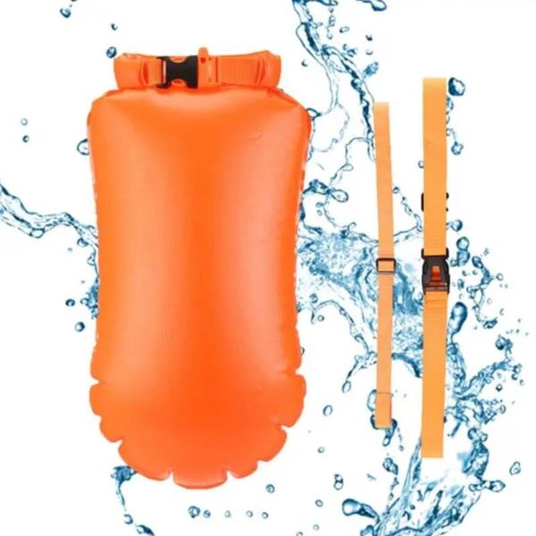 Safety Buoy for Swimming 2-in-1 Inflatable Rescue Buoy Dry Pocket