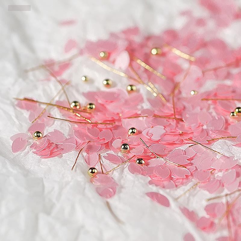 1Jar Cute Sakura Petals Sequins For Nail Colorful Floral Leaves Mixed Nail Art Glitter Beads Nail Art 3D Flakes