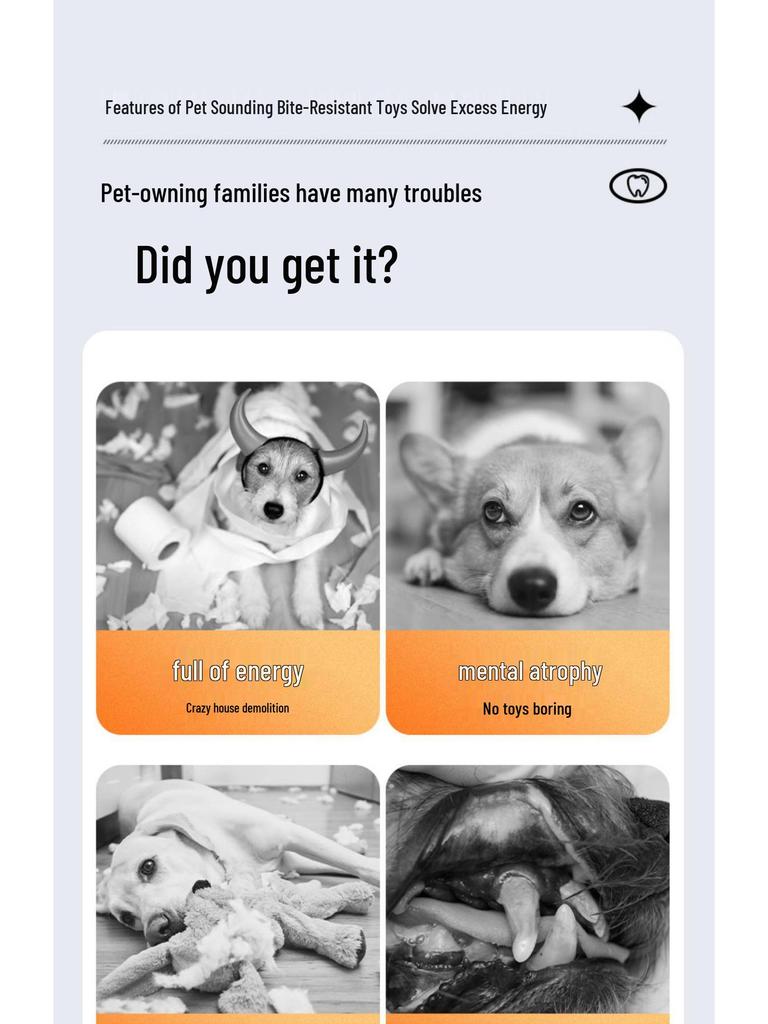 Leksaker för valpar som motstår tuggande – motverkar tristess: Ljudande Leksaker för Husdjur för Tandgnissling - Perfekt för Valpar av Teddy Corgi & Golden Retriever