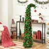 Artificial Christmas Tree Retractable 4.9 Ft Home Decor Spiral Tree Christmas Decorations with Ball for Party Indoor Outdoor
