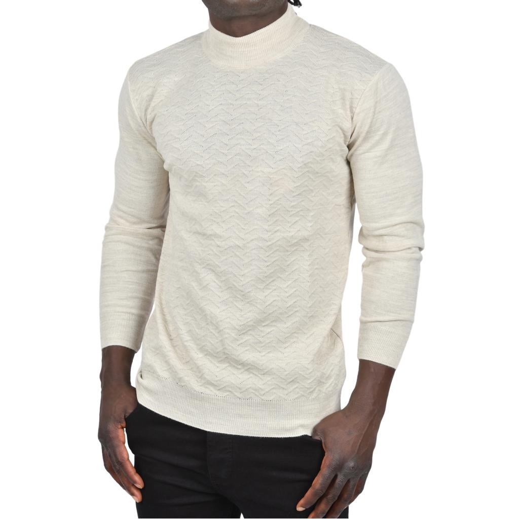 DeepSEA Rollkragenpullover mit halbem Rollkragen und Zickzackmuster, schmaler Schnitt, Rollkragenpullover 2505496