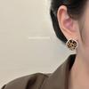 Sweet Style Resin Leopard Print Square Stud Earrings - Women's Fashion, Light Luxury, Versatile, and Unique