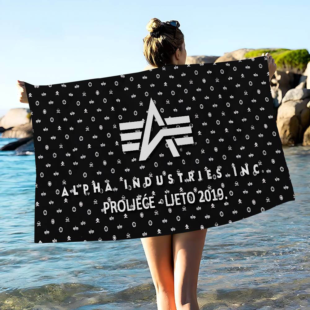 A-Alpha La I-Industries Logo Microfiber Beach Towel Absorbent Quick Dry Soft Yoga Swimming Resort Mountain Climbing Towel