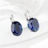 Sparkling Oval Zirconia Huggie Earrings with Cubic Design for Party Fashion