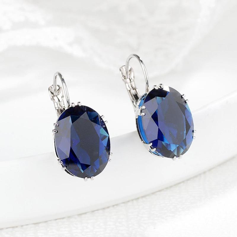 Sparkling Oval Zirconia Huggie Earrings with Cubic Design for Party Fashion