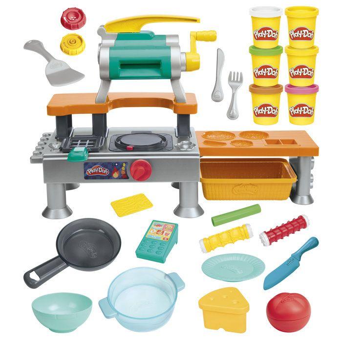 Play-Doh La Cuisine des Petits Chefs, coffret de pâte à modeler avec sons de cuisson réalistes, plus de 25 aliments à créer, dès 3 a
