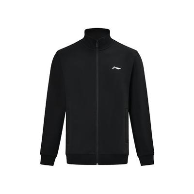 Li Ning Serie Ping Pong Moda Versatile Confortevole Felpa con Cardigan e Cappuccio in Pile Unisex Felpe Nere AWDUG81-1