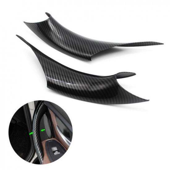 2x Carbon Fiber Inner Door Handle Pull Cover For BMW 3 4 Series F30 F35 2012-18
