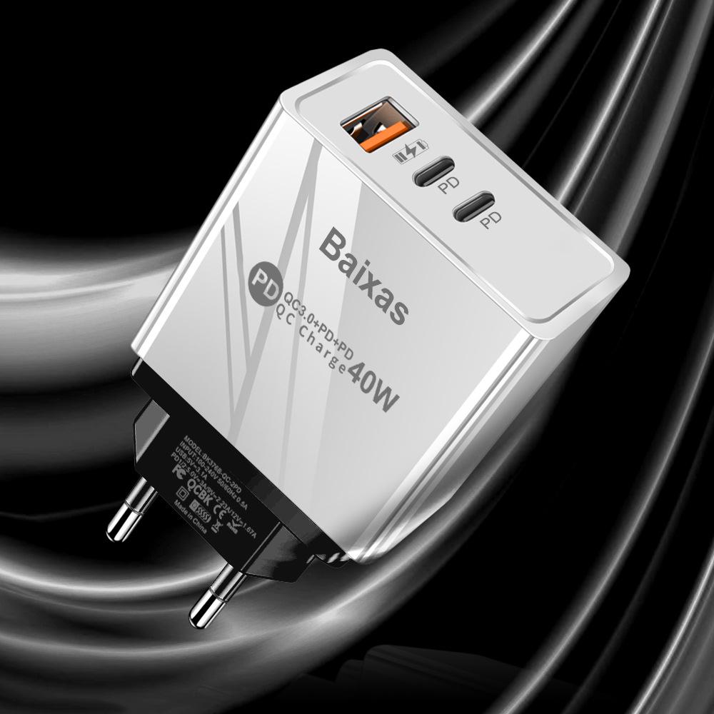 Universal Power Adapter Charger for US/EU/UK - 1U+2PD Standard.