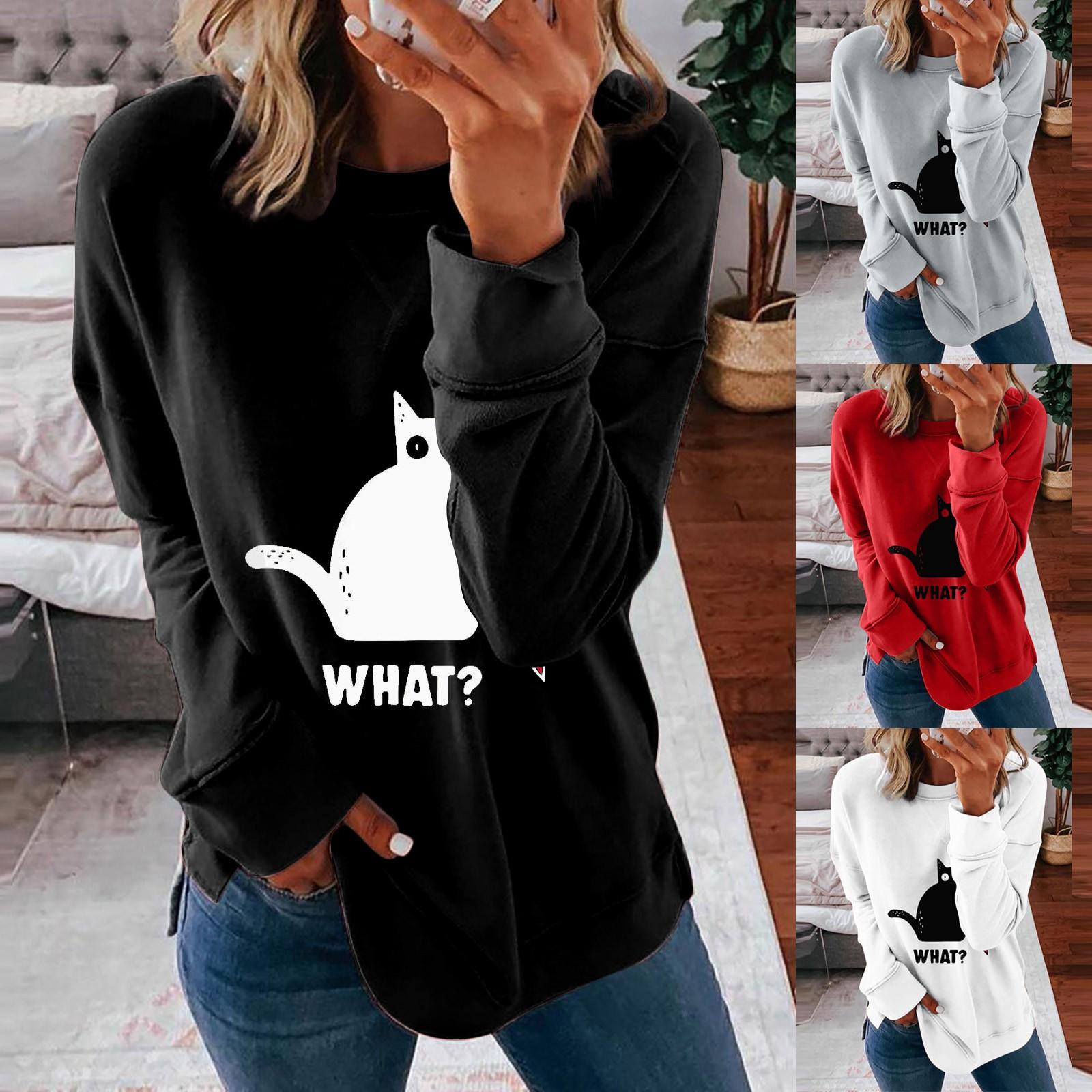 

Модные свободные повседневные толстовки с длинными рукавами и пуловерами для женщин