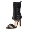 New Design Female Sandals Zipper Lace Up Stiletto 10.5cm Peep Toe Large Size 45 46 47 48 Fashion Dating Party Shoes