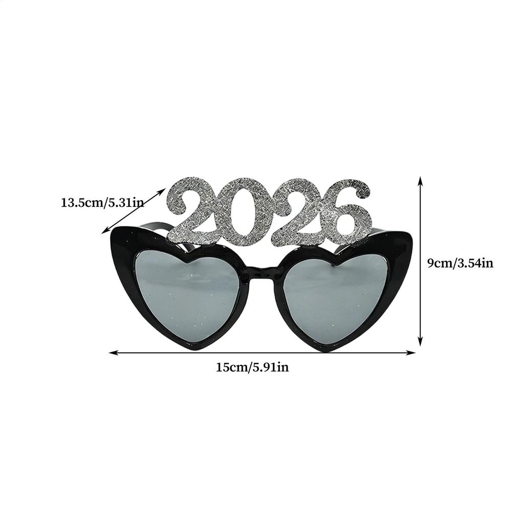 New Years Glasses Heart-Shaped Decoration New Year Party Glasses For Holiday Masquerade Carnivals Teen Adults Celebration Party