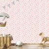 Hearts Wallpaper White and Coral 50x1000