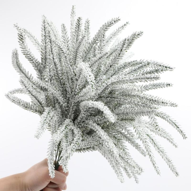 40Pieces Faux Pine Stems For Christmas Tree Decors Realistic Needle Weather Resistant Long Time Holiday Ornament