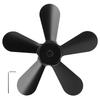 5 Blätter Ofenventilatorblatt Aluminiumlegierung Wärmegetriebene Ofenventilatorblätter Ersatz für Kaminventilator Schwarz