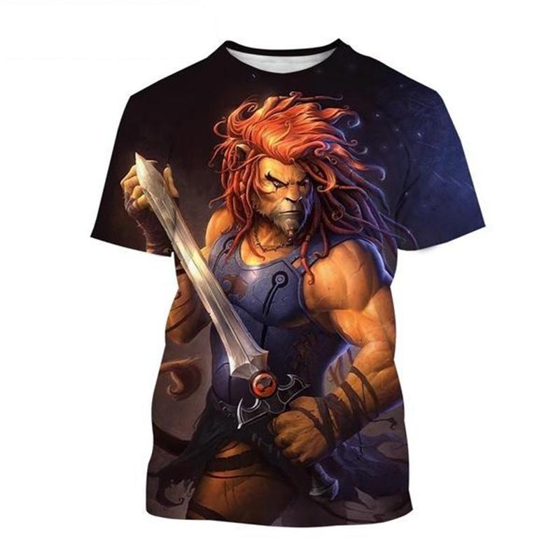 Camisetas de anime Thundercats con estampado 3D para hombre y mujer, camisetas de manga corta de gran tamaño con cuello redondo a la moda, camisetas para niños, ropa para hombre