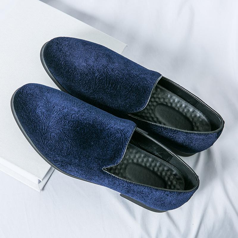 Fashion Mens Casual Leather Shoes Four Seasons Non-Slip Business Fashion Versatile Tide Party Driving Shoes Punk Style Man Slip On Flats