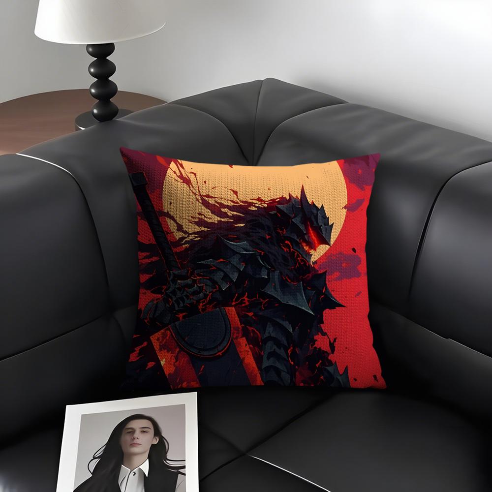 

BBerserk Comic Cushion Cover Natural Linen Organic Fabric DoubleSided Printing Sofa Home Decor Gift Pillow Case 30x30cm