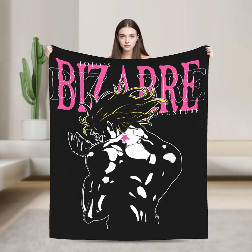JoJo's Bizarre Adventure Blankets Japanese Anime Wool Throw Blankets Bedding Couch Decoration Thin Bedspread Multi-function