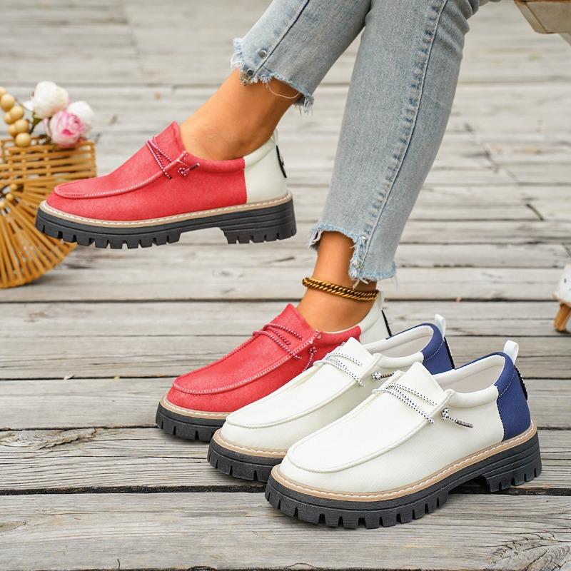 Large-sized Retro Shoes for Women, Thick-soled, Thick-heel, Lace-up, Versatile and Casual Single Shoes